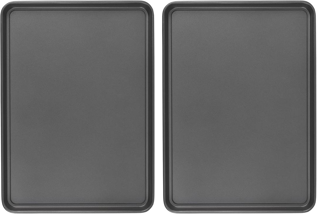 GoodCook Everday Nonstick Carbon Steel 15 x 21 Baking Sheet Set, 2 Pack Extra-Large Carbon Steel Cooking Pans, Bakeware Set, Cookie Sheets for Baking, Oven Pan Set