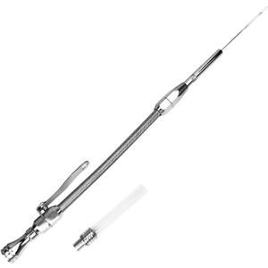 Flylin Oil Dipstick, Dip Stick for Chevrolet Small Block SBC 265 283 305 327 350 383 400 - Flexible Engine Replacement Oil Level Indicator (Black, 1980-Up)