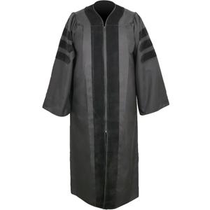 Unisex Premium Doctoral Graduation Robe - PhD University Gown (5'3"-5'5")