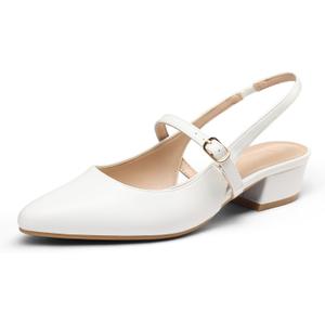 mysoft Women's Slingback Mary Jane Pumps Block Low Heel Adjustable Buckle Dress Shoes (11)