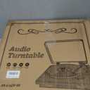 Record Player,Hall-Level Audio Quality Turntable,3-Speed Premium Wood Vinyl Player Suitable for Gift Giving,Home Decoration,Upgraded Stylus Reduces Risk of Record Damage-Natural Wood