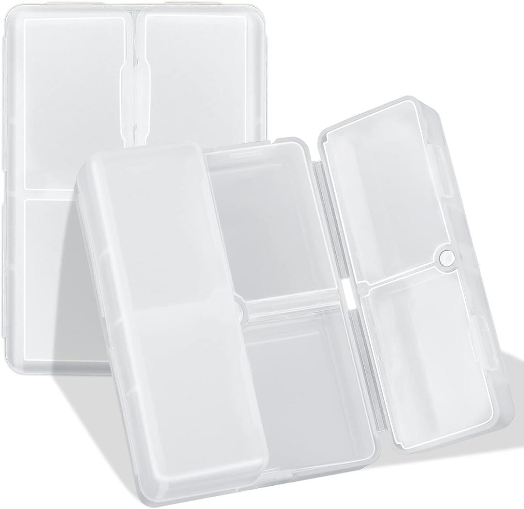 FYY Daily Pill Organizer, 7 Compartments Portable Pill Case Travel Pill Organizer,[Folding Design] Pill Box for Purse Pocket to Hold Vitamins,Cod Liver Oil, Supplements and Medication-Clear (Small (1 Piece))