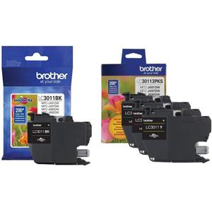 Brother Genuine LC3011BK, LC30113PKS Standard Yield Black/Cyan/Magenta/Yellow Ink Cartridge Set, LC3011