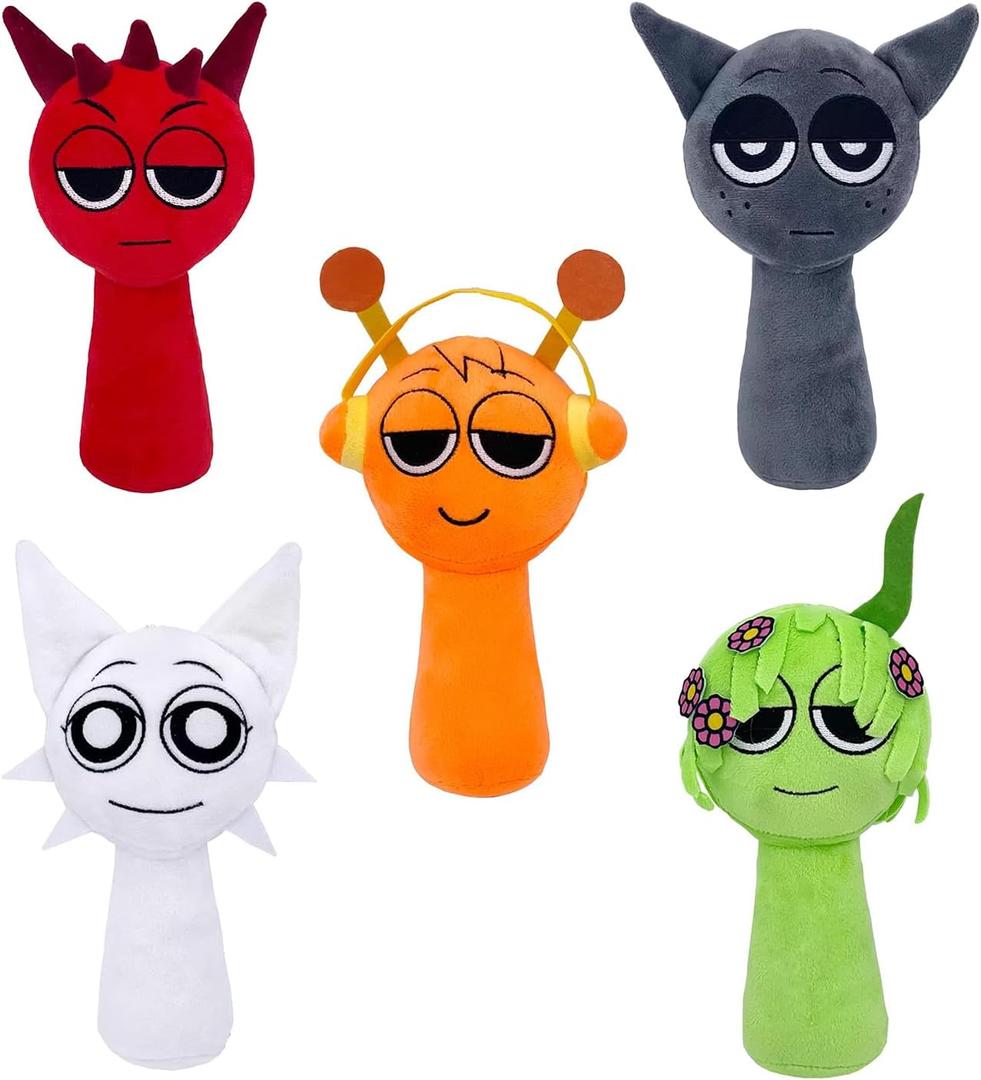 Sprunky Plush Toys Sprunky Game Plushies Sprunky Plushes Soft and Funs Stuffed Toys Dolls for Fans and Friends Birthday for Girls Boys (5PCS-A)