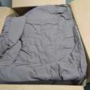 Luxurious All-Season Goose Down Feather Fiber Comforter Queen Size Duvet Insert, Exquisite Pinch Pleat Ruffled Twisted Flower, Premium Baffle Box, 100% Egyptian Cotton Cover, 60 oz. Fill Weight, Gray