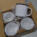 Elanze Designs Speckled Camper White 13 ounce Ceramic Coffee Mugs Set of 4