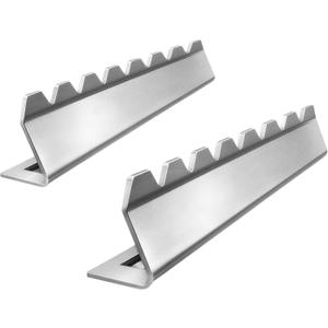 Barbecue Skewer Kabob Rack For Shish Kebab Skewers-Stainless Steel Compatible with Wood Round Steel Flat or Bamboo Skewers Universal Holder for Grill BBQ Grilling Accessories 2 Pack (Basic)