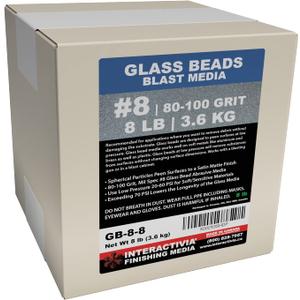 #8 Glass Beads - 8 lb or 3.6 kg - Blasting Abrasive Media (Fine) 80-100 Mesh or Grit - Spec No 8 for Blast Cabinets Or Sand Blasting Guns - Small Beads for Cleaning and Finishing
