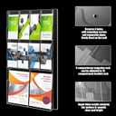 Weysat Acrylic Brochure Holder Wall Mount, Clear Plastic Pamphlet Holder Magazine Display Trifold Flyer Rack Hanging Literature Storage Organizer(2 Magazine Pockets, 8 Pamphlet Pockets)