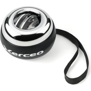 Auto-Start Wrist Gyro Ball, All Metal Wrist and Forearm Trainer with LED Light, Gyroscopic Hand Exerciser for Grip Strength, Includes Storage Bag
