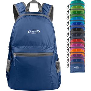 G4Free 20L Lightweight Packable Backpack Travel Hiking Daypack Foldable Backpack for Men Women (A-medium Blue)