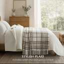 EverGrace Plaid Chenille Throw Blanket for Couch, Super Soft Cozy Decorative Farmhouse Plaid Throw with Tassels, Lightweight Chenille Knit Throw for Bed Sofa Gift Home Decor, Beige 50x60