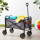 Amazon Basics Collapsible Heavy Duty Utility Wagon for Outdoor Sports, Camping, Garden, and Shopping, 265 Pounds Capacity, 27.6 x 40.9 x 20 inches, Gray