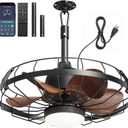 20" Outdoor Ceiling Fan with Light for Patio, IP65 Weatherproof Plug-in Gazebo Fan with Smart App & Remote, 3CCT Dimmable, 6-Speed Quiet Reversible DC Motor for Porch Pergola Canopy