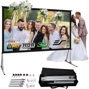 Elite Screens Yard Master 2, 110-inch Outdoor Portable Fast Folding Projector Screen w/ Stand 16:9, 8K 4K Ultra HD 3D Movie Theater Cinema REAR Projection, OMS110HR3, US Based Company