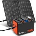 Takki 120W Peak Solar Generator Portable Power Station with 21W Panels, 88Wh Solar Charger Power Bank AC DC USB Ports for Camping Tent Laptop Outdoor Emergency Home Use