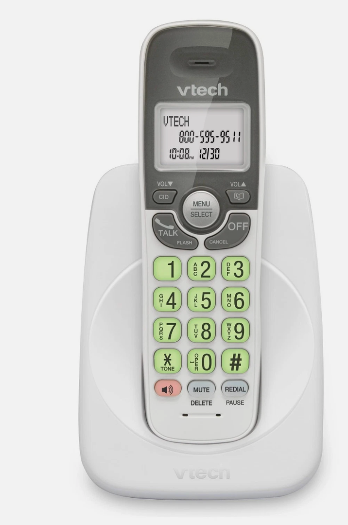 VTech Cordless Phone with DECT 6.0, FullDuplex Speakerphone, Lighted Display, Backlit Keypad, Caller ID/Call Waiting, Volume Control, Hearing Aid Compatible, Wall Mount | VG131 (White)