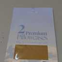 LuxClub Collection Pillowcases 2 Pack - Eco Friendly Wrinkle Free Cooling Pillow Cases with Satin Trim - Machine Washable Hotel Bedding Silky Soft - Gold King 36 x 20