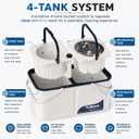 RinseWise Large Gen 1 Mop Bucket, Clean/Dirty Water Separation,8 Heads