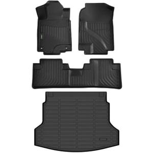 ANBINGO Floor Mats & Cargo Liner for 2012 2013 2014 2015 2016 CR-V, (Exclude Touring) Waterproof Car Mats All Weather Guard TPE Floor Liners Front & Rear Row & Trunk Mats, CRV Full Set - Black, 4 Pack
