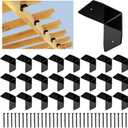 MorningRo 24 Pcs Black Pergola Hardware Rafter Clips Galvanized Steel Rafter Brackets Hurricane Clips Brackets Ties with Screws for Lumber Pergola, Timber Beam, Ceiling Joist (4 Inch)