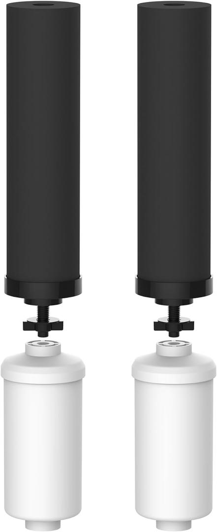 Waterdrop NSF/ANSI 42&372 Standard Gravity Water Filter, Replacement for Berkey BB9-2 Black Filters & PF-2 Fluoride Filters, Berkey Gravity Water Filter System and Waterdrop King Tank Series