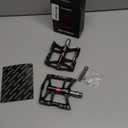 ROCKBROS 4 Bearings Mountain Bike Pedals MTB Padals Platform Flat Bike Pedals Aluminum Alloy 9/16" (Black)