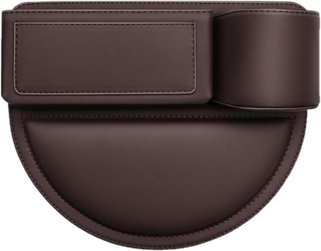 2024 New Car Seat Gap Storage Box, Seat Gap Storage Box with Water Cup Holder, Adjustable Car Seat Storage Box for Glasses Phones Keys and Cards(Passenger Seat,Brown)