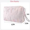 Makeup Bag Toiletry Bag for Womencute Cosmetic Bag with Relief Design, Can Accommodate Various Cosmetic AccessoriesWhite