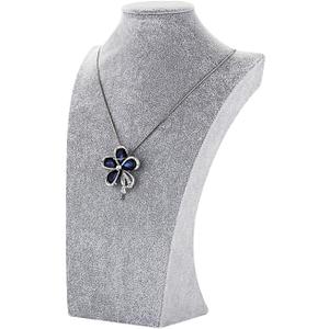 Polmart H4 Necklace Display Bust (Gray Velvet, 13 H)