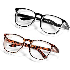 Anti Fog Safety Glasses Goggles for Women Nurses Man Eye Protection 2 Pack Black+Leopard