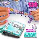 Sky Castle Sticki Rolls Sticki Book, Wearable & Shareable Sticker Bracelet, 120 Mini Stickers, Bracelet and Sticki Book, Assorted Colours and Styles