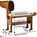 Solid Wood Shoe Storage Bench with Cushion - Adorable Dog Shaped Entryway Organizer, 2-Tier Shoe Rack for Small Spaces, Hallway & Bedroom, 23.62 Inches