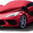 KAKIT Waterproof Car Cover Custom Fit for 2020-2022 C8 Stingray, UV Resistant Fade-Proof Cover for Chevy Corvette, Indoor & Outdoor Use (Red & Black Combo)