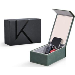 KK7-DG Faraday Protector Box, Signal Shielding, Anti-Theft Car Key & RFID Blocker for Vehicles - Compact Design(Aqua Green)