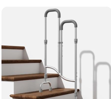 Stairs Climbing Assist Cane Senior Walker for Climbing Stairs, 2-in-1 Adjustable Height Walker Cane for Elderly Use on Both Flat Surfaces and Stairs, Standard Walker Climbing Cane