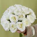 PARTY JOY 20PCS Artificial Flowers, Silk Flower Realistic Roses Bouquet Long Stem Fake Flower for Home Decor Wedding Decoration
