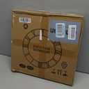 Maxstar Round Wall Clock for Living Room Decor Battery Operated Non Ticking Black Metal Wood Clocks for Home Living Room Garden Office Kitchen Decoration -16 inch (Black-arabic Numerals)