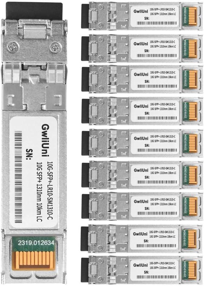 10Pcs Single Mode 10G SFP+ Fiber Module Network Transceiver, LR SM1310nm 10km, Duplex LC for Switch, Router, Firewall, Network Card, Media Converter etc