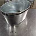 Large 6-Gallon Galvanized Tin Beverage Tub, 20x14x10 inches (Pack of 2)