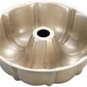 Onader Fluted Cake Pan Nonstick, 10 Inch Round Tube Baking Pan for Pound Cake, 10 Cups Large Heavy Duty Carbon Steel Baking Mold Bakeware, Gold