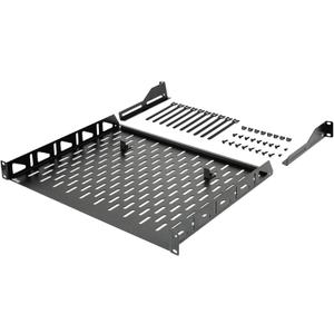 Tecmojo 1U Rack Shelf,19 inch Rack Shelf 14 inch Depth,Rack Mount Shelf with Anti-Slip Stops,Server Rack Shelf and Network Shelf for 19 in Equipments, 110lbs Capacity of Vented 1U Shelf,Black,No Lip