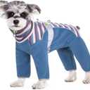 Dog Coats for Small Dogs, Warm Polar Fleece Dog Jacket, Winter Dog Coat Pullover, Small Dogs Winter Clothes, Dog Snow Jacket Onesie, Dog Vest for Small Medium Dogs, Cold Weather Dog Coat (Large, Blue)