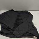 LovelyWholesale Women Off the Shoulder Sweatshirt Sexy Ripped Long Sleeve Shirts (Medium, Black)