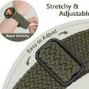 One Click Braided Bands for Samsung Galaxy Watch 7 6 5 4 Band 40mm 44mm/Watch 6 4 Classic 47mm 43mm 46mm 42mm/Watch 5 Pro 45mm,No Gap Stretchy Elastic Fabric Nylon Strap for Samsung Watch 4 5 6 7 FE (02-Black/Starlight/Military Green/Grey)