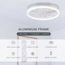 STERREN Ceiling Fans with Lights, 20" White Low Profile Ceiling Fan, 19.7 inch