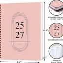 2 x Monthly Planner 2025-2027, 24 Months Planner Calendar 2025-2027, July 2025 - June 2027, Hard cardboard cover A4-8.6"  11.3", 25-27 Monthly Calendar for School Office Home Planning - Pink