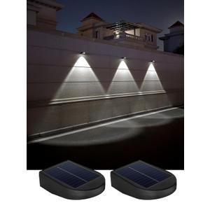 Solar Address Lights Dusk to Dawn Sconce Solar Light Outdoor Waterproof Downlight for Mailbox, House Numbers, Sign, Post, Wall, Fence (White, 2 Pack)