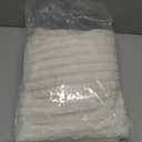 FUANGUI Ottoman Cover Square,Waterproof Thick Slipcover for Living Room, Washable Storage Footstool Furniture Protector for Dogs, Pets,with Nonslip Elastic Bottom, Off-White, Medium