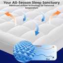 Quilted Mattress Pad Pillow Top Mattress Cover Protector Cooling Soft for Breathable Padded Fitted 8"-21" Deep Pocket Supportive(White,Queen Size)